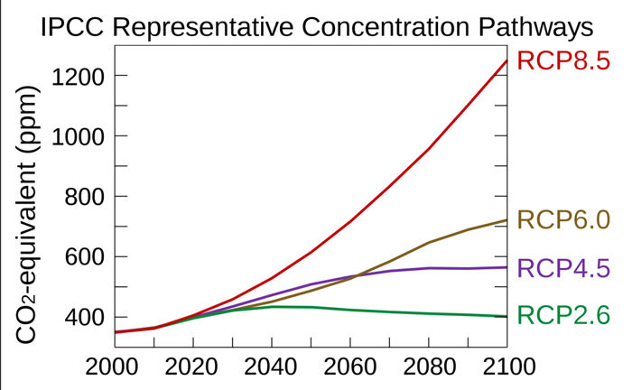 RCP Atmospheric CO2 graph